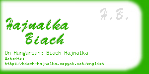 hajnalka biach business card